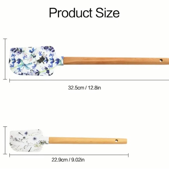 Set of 2 Garden Flowers & Butterflies Silicone Spatulas - Picture 3 of 5